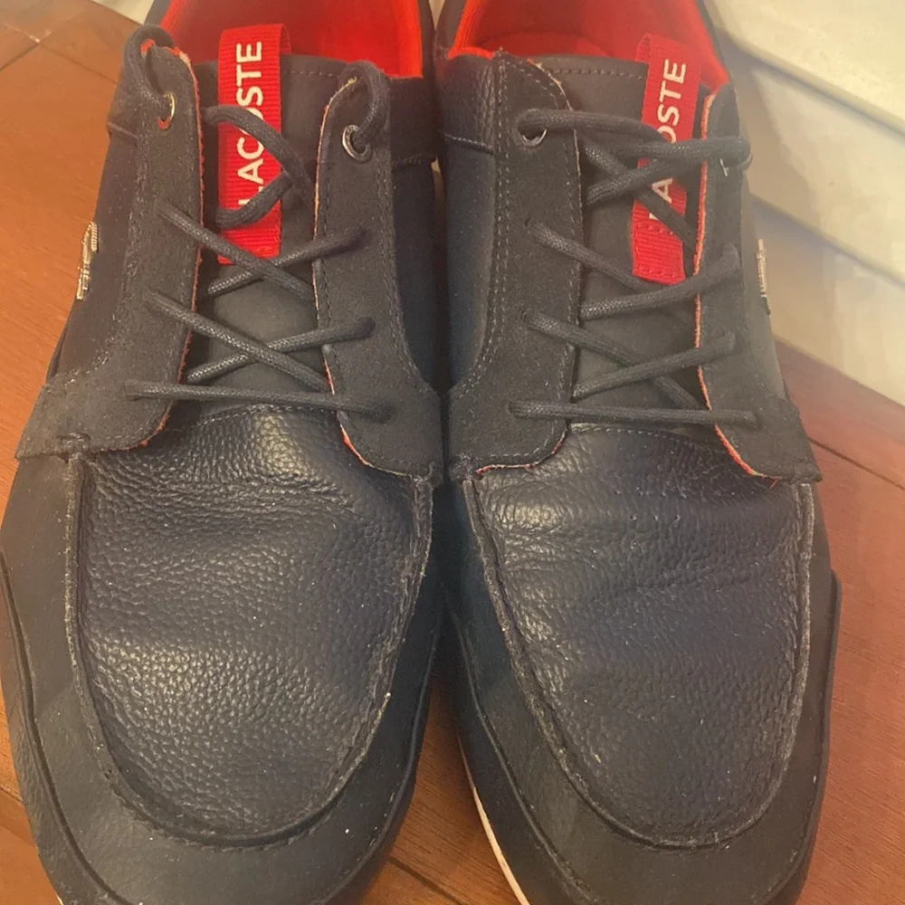 Lacoste Mens Leather Boat Shoes